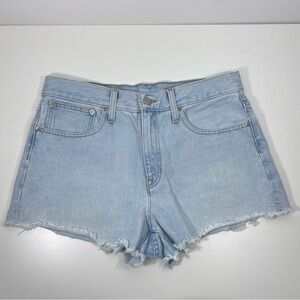 J. Crew BF381 Waterside Light Blue Wash Relaxed Denim Cutoffs Jean Shorts 29